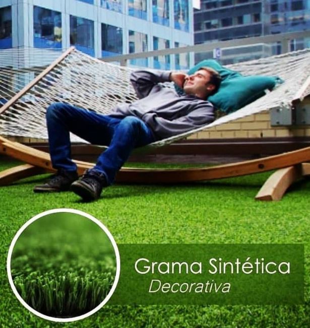 GRAMA SINTÉTICA NACIONAL KAPAZI DECORATIVA  - Espessura 10 mm - Dimensões 2 m X 25 m (Rolo)