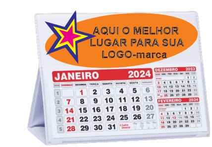 CALENDÁRIO DE MESA ANO 2024 com impressão digital QUALIDADE FOTOGRÁFICA Cor BRANCA | PRETA | AZUL ESCURO tamanho 117mm x 165mm 