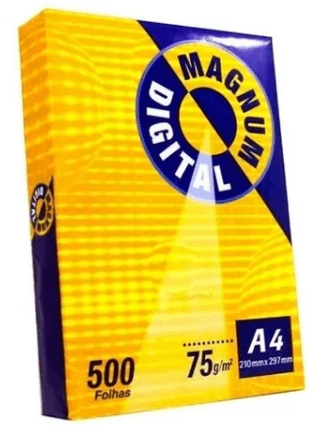 Papel A4 A-4 Magnum Digital 75gr /m² pacote 500 folhas resma sulfite branco | papel para imprimir e escrever | 210mm x 297mm 