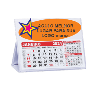 CALENDÁRIO DE MESA ANO 2024 com impressão digital QUALIDADE FOTOGRÁFICA Cor BRANCA | PRETA | AZUL ESCURO tamanho 117mm x 165mm 