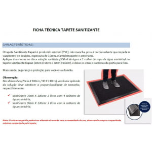 TAPETE SANITIZANTE kapazi 40X60cm BORDA 2CM vinil preto higienizador contra vírus, bactéria e fungos