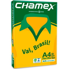 Papel A4 A-4 Chamex 75gr pacote 500 folhas branco sulfite | Office | Uso profissional | Resma 