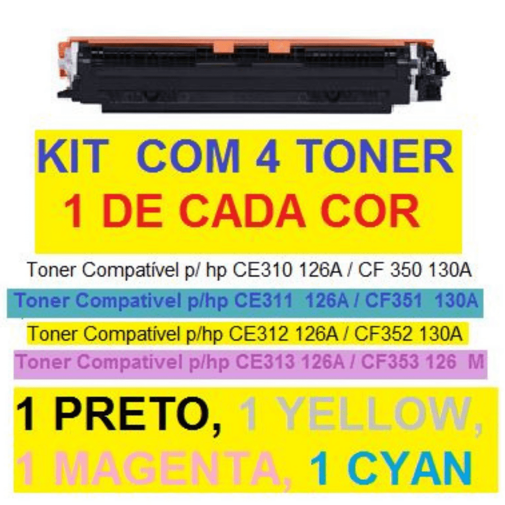 Toner Kingdom Cartouche De Toner Compatibles Avec HP 126A CE310A CE311A CE312A CE313A CF350A